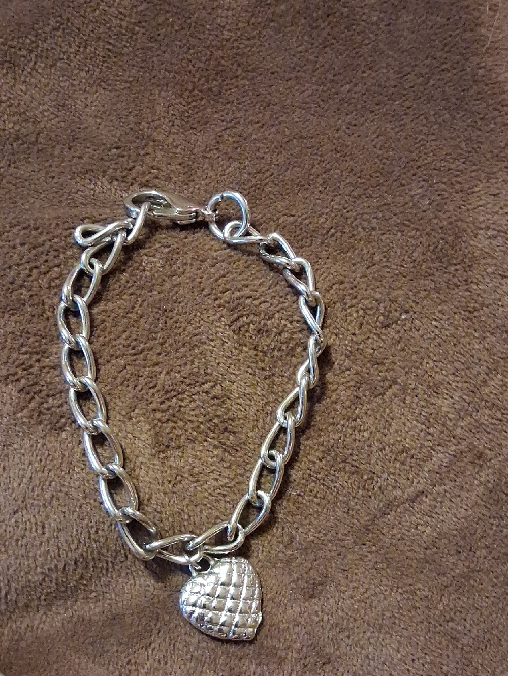 Silver Heart Charm Chain Bracelet - Women Jewelry